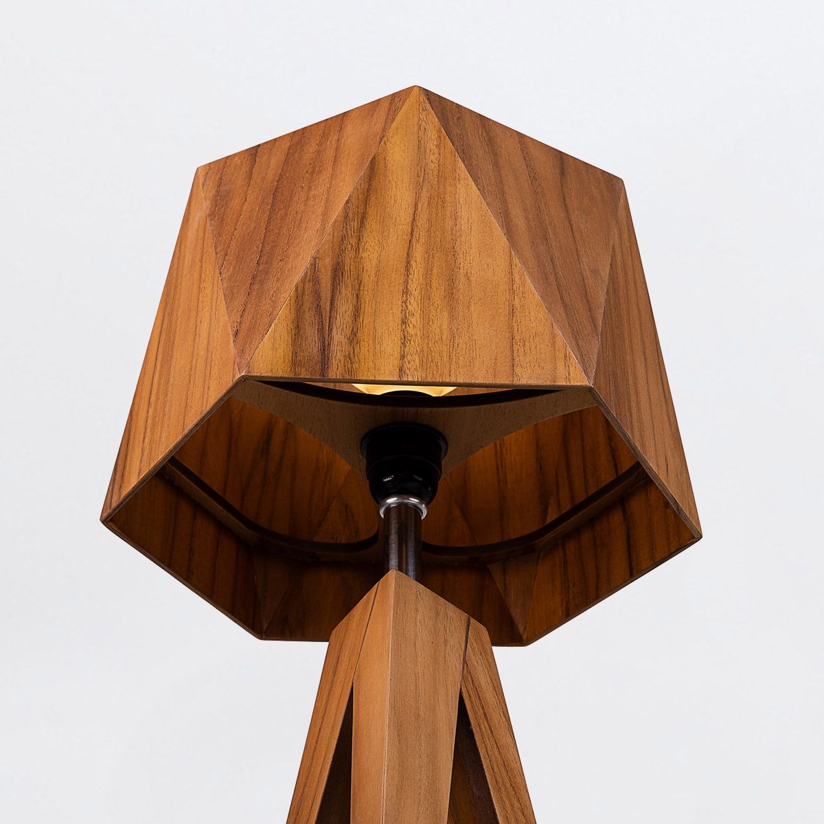 Quintiesse Angular Table Lamp - Teak Veneer
