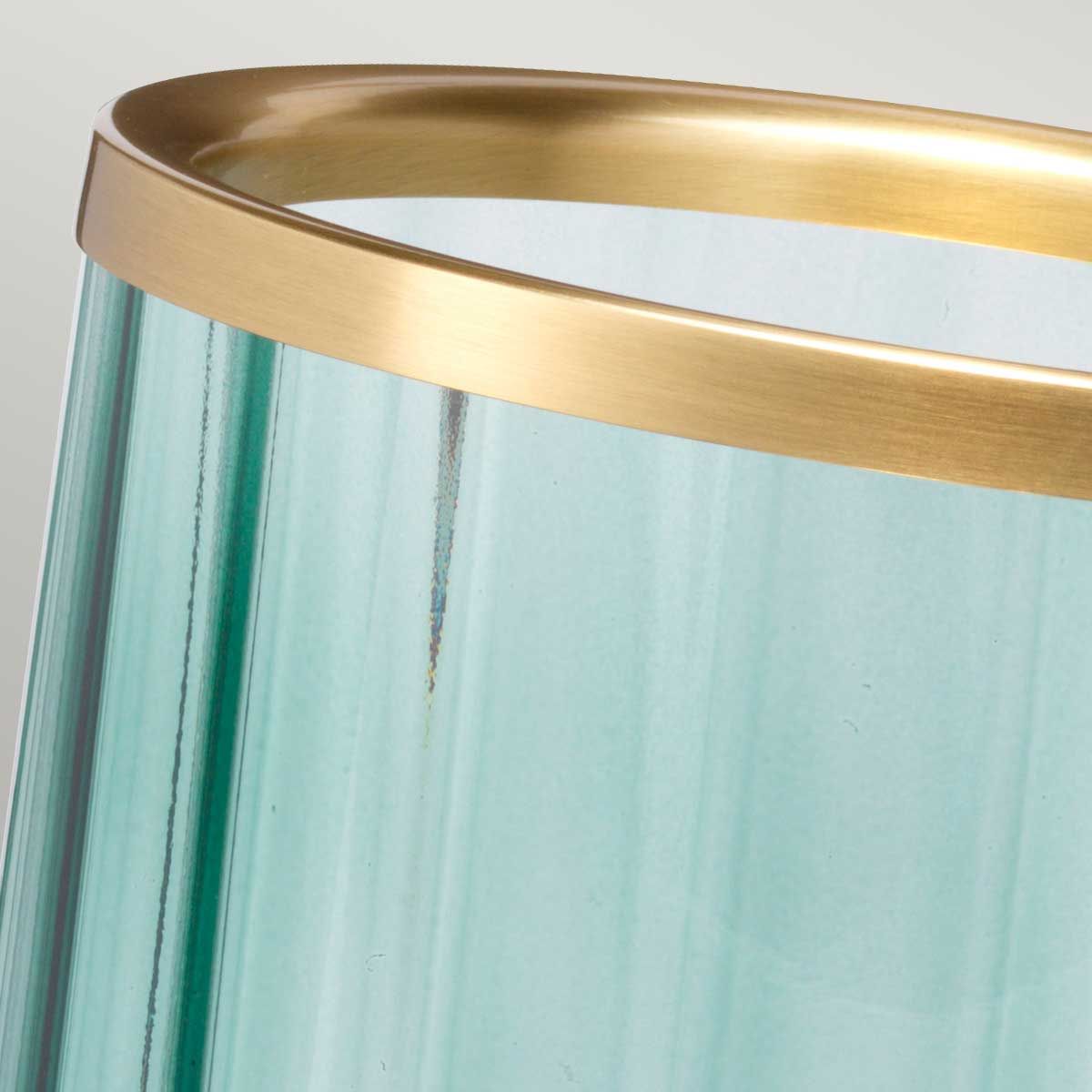 Quintiesse Arno Single Table Lamp - Green - Aged Brass