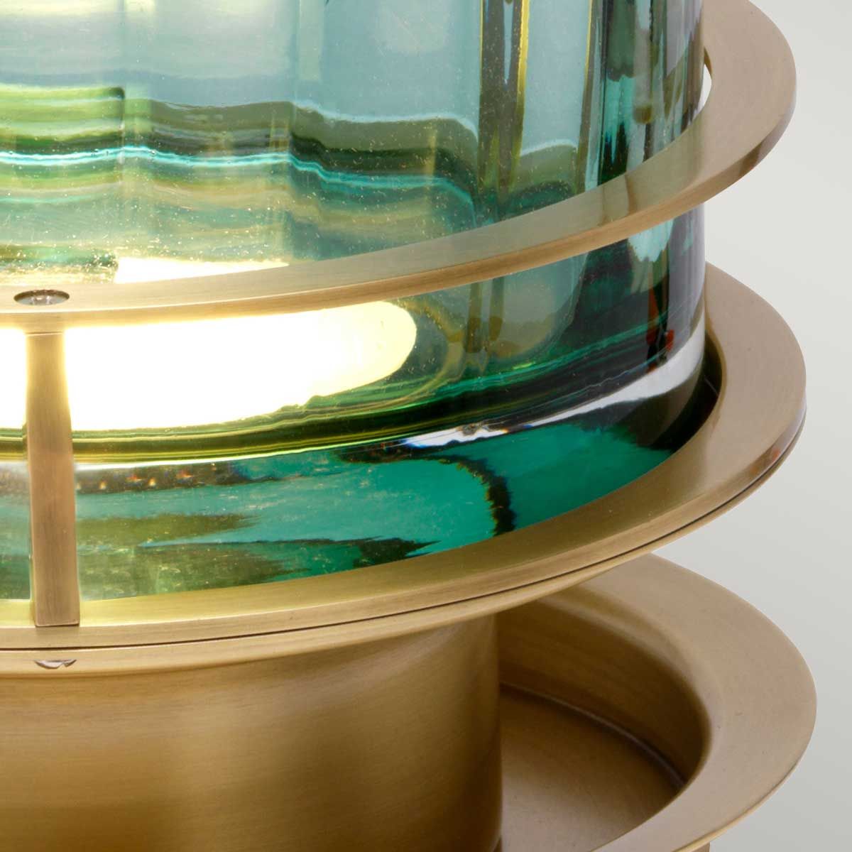 Quintiesse Arno Single Table Lamp - Green - Aged Brass