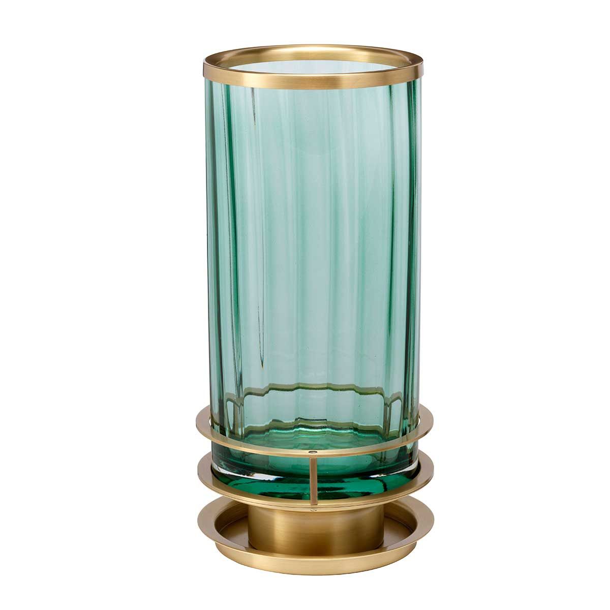 Quintiesse Arno Single Table Lamp - Green - Aged Brass