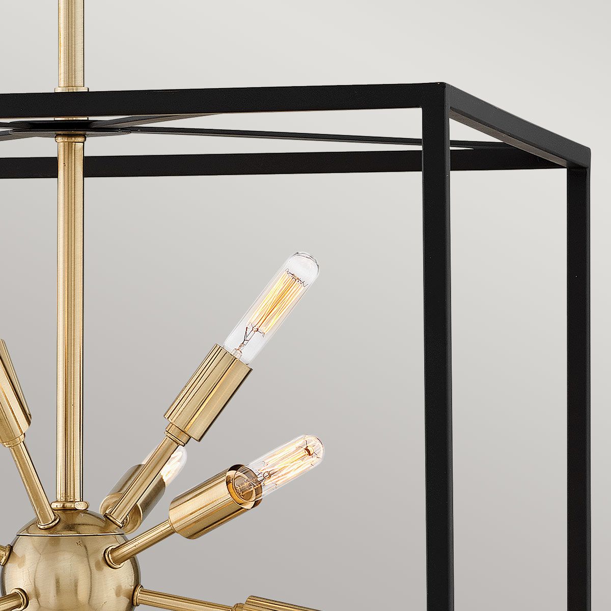 Quintiesse Aros 12 Light Pendant - Black & Warm Brass