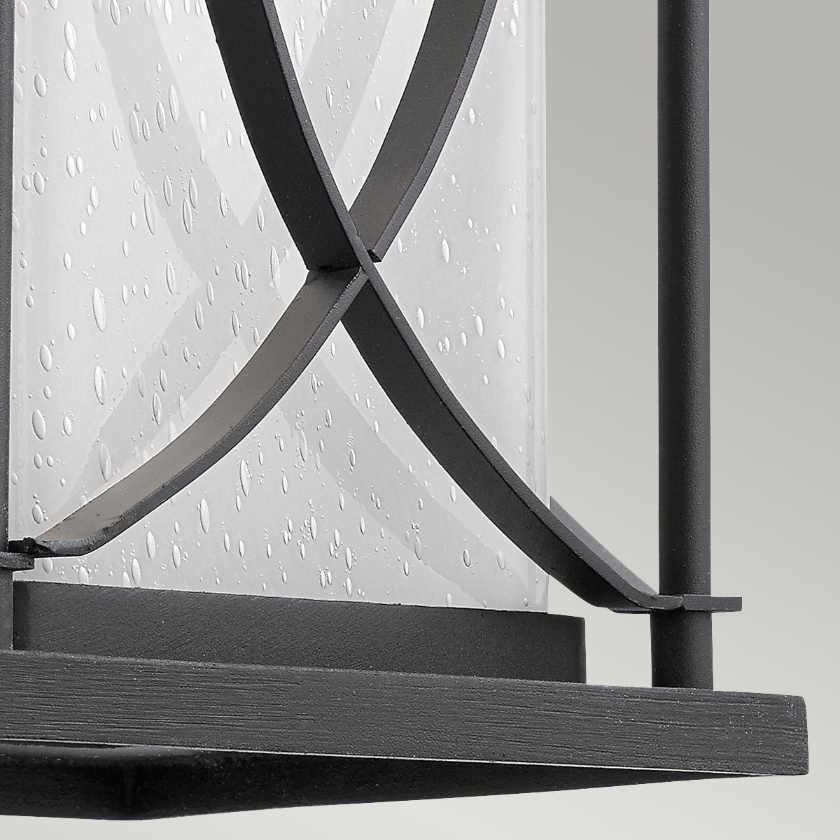 Quintiesse Ashbern Single Large IP44 Wall Lantern - Textured Black