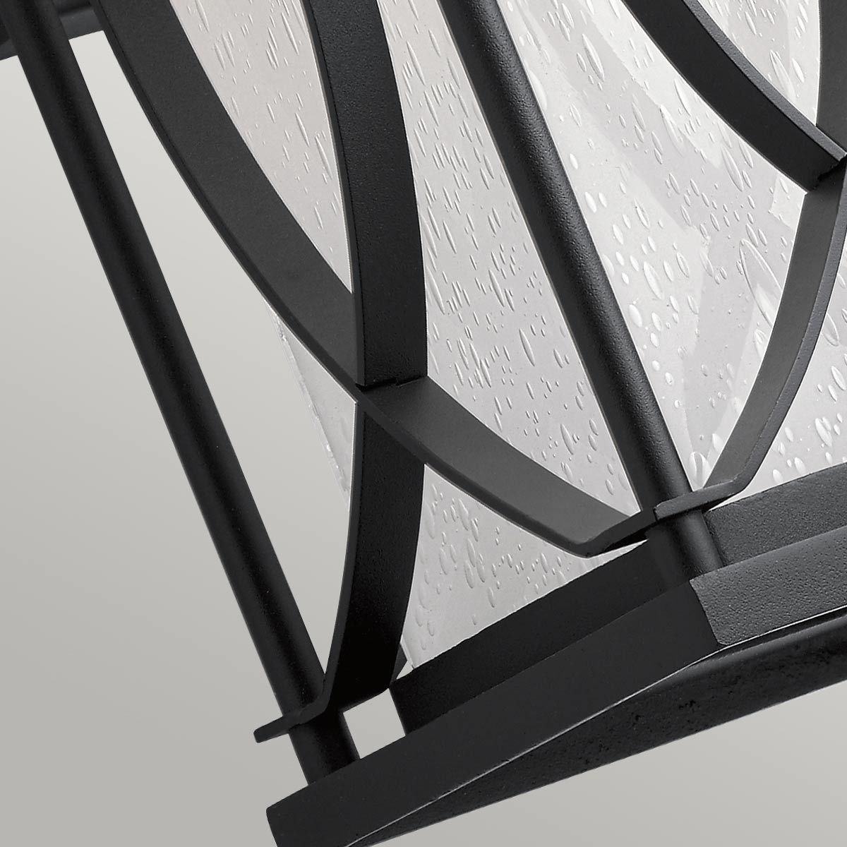 Quintiesse Ashbern Single Medium IP44 Wall Lantern - Textured Black