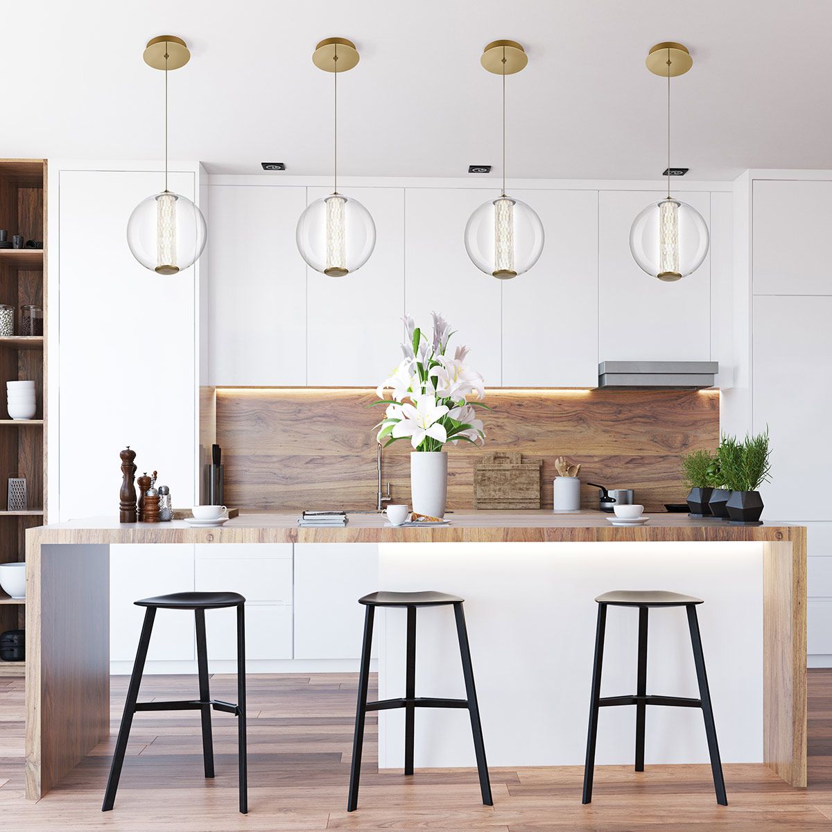 Quintiesse Atomo 1 Light Adjustable Pendant - Gold
