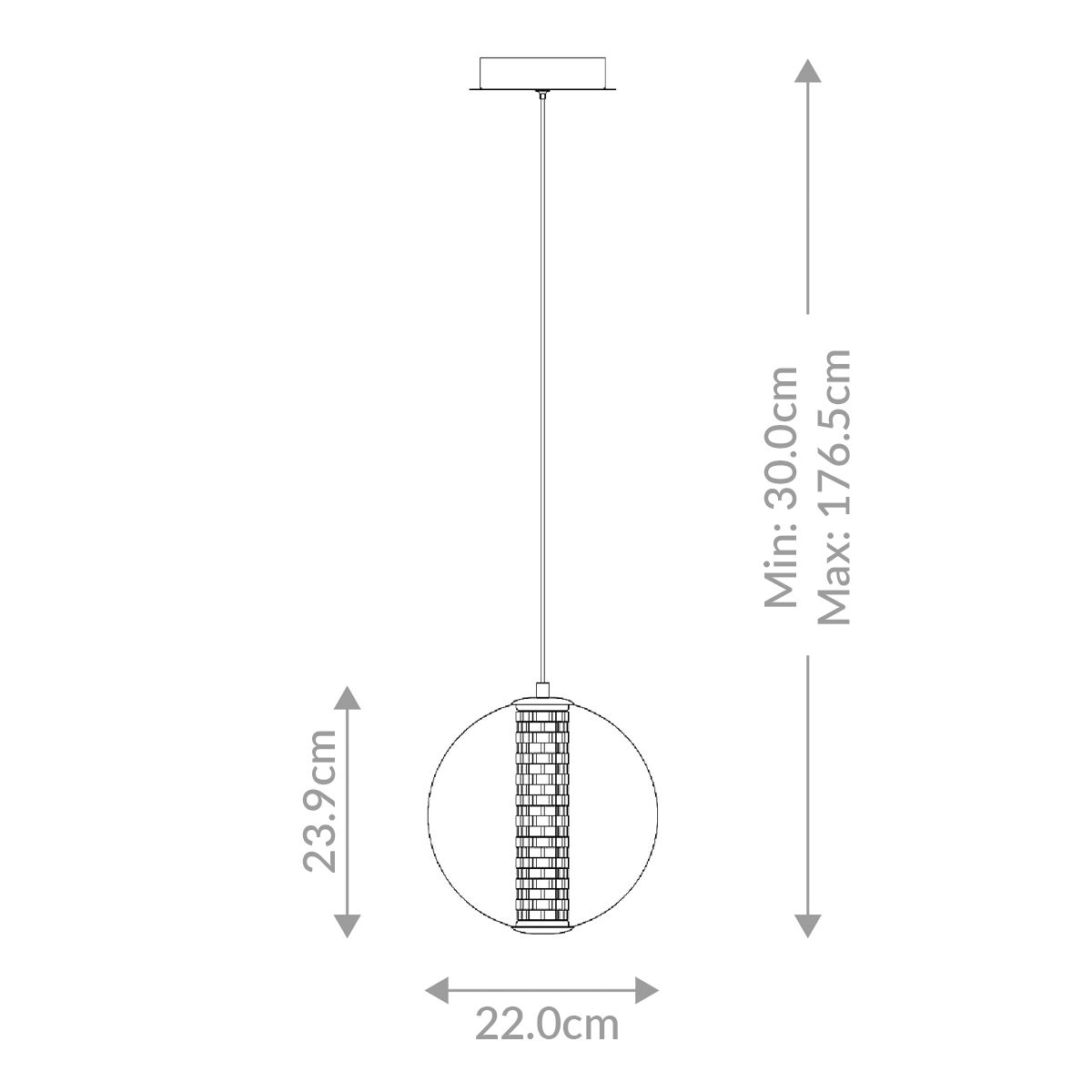 Quintiesse Atomo 1 Light Adjustable Pendant - Polished Chrome