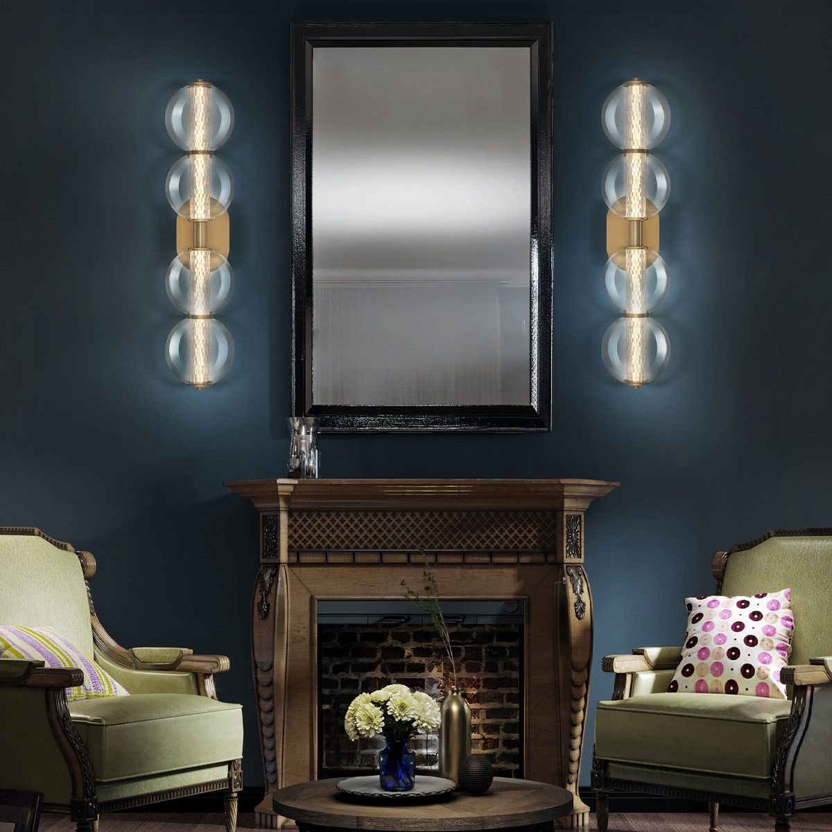 Quintiesse Atomo 4 Light Wall Light - Gold