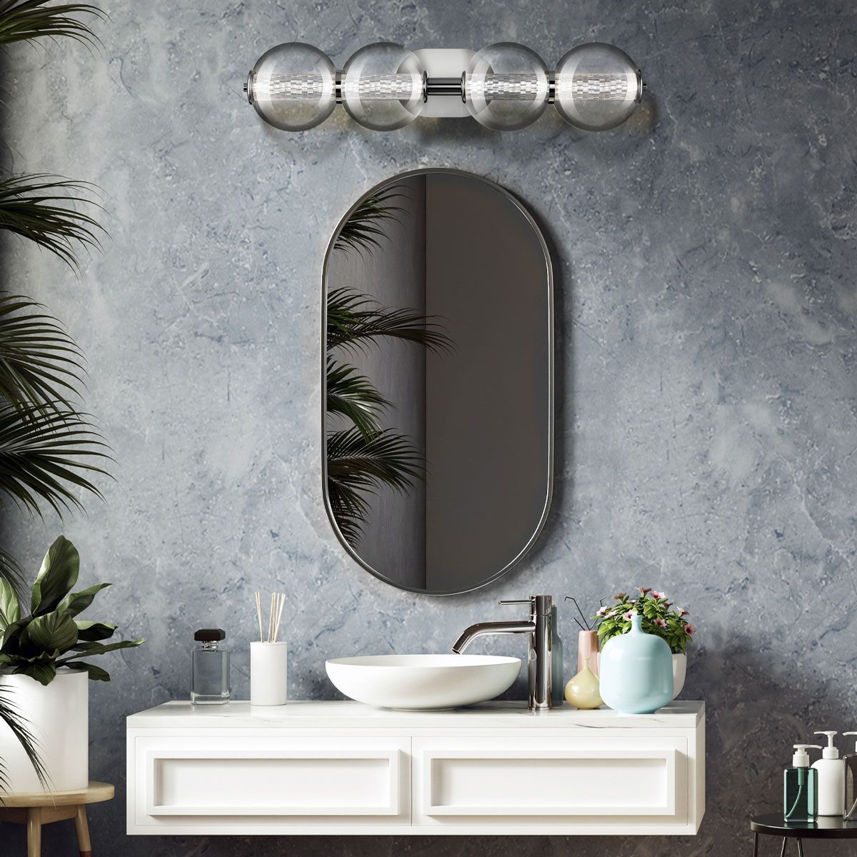 Quintiesse Atomo 4 Light Wall Light - Polished Chrome