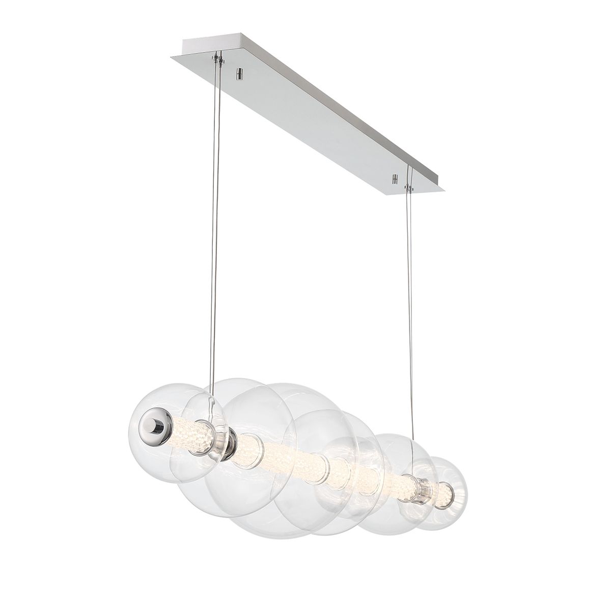 Quintiesse Atomo 7 Light Linear Pendant - Polished Chrome