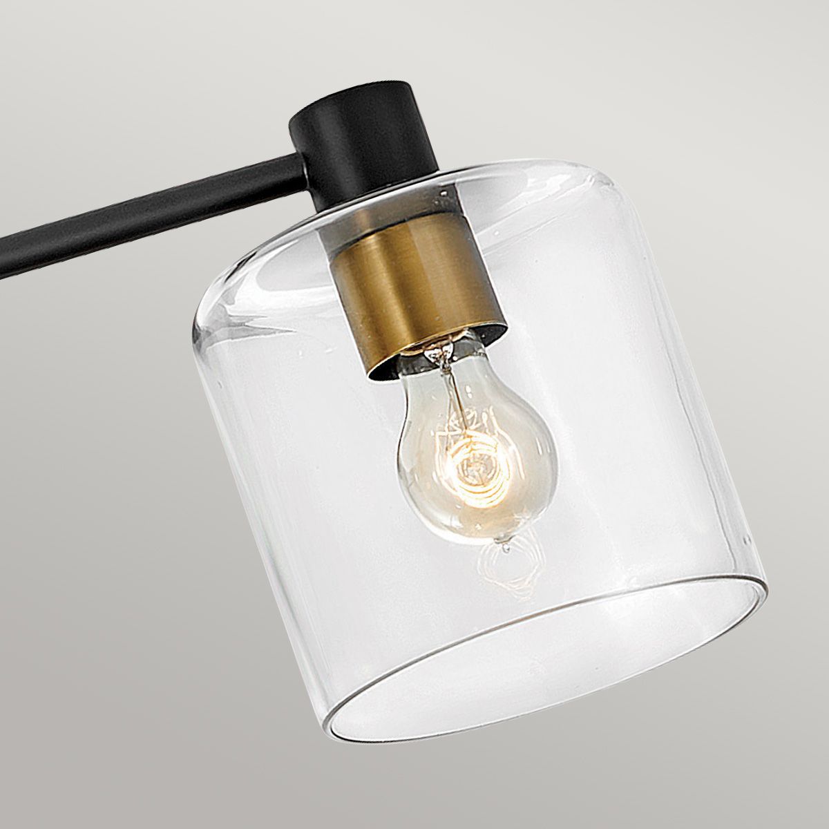 Quintiesse Axel 7 Light Semi-Flush Fitting - Black & Heritage Brass