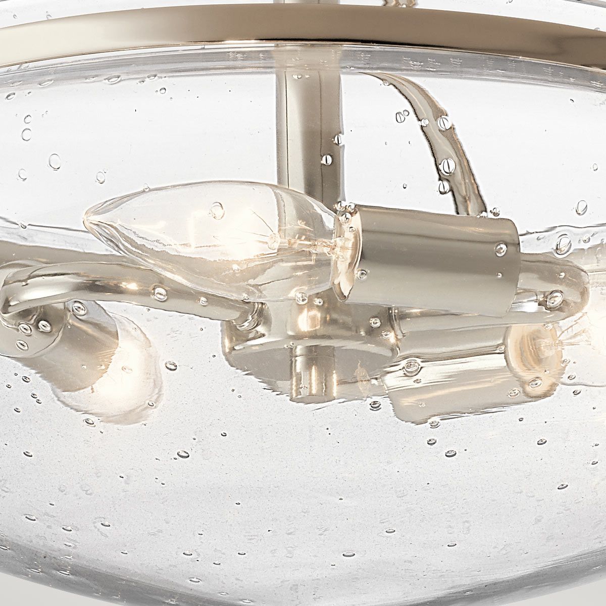 Quintiesse Belle 3 Light Semi-Flush Fitting - Polished Nickel