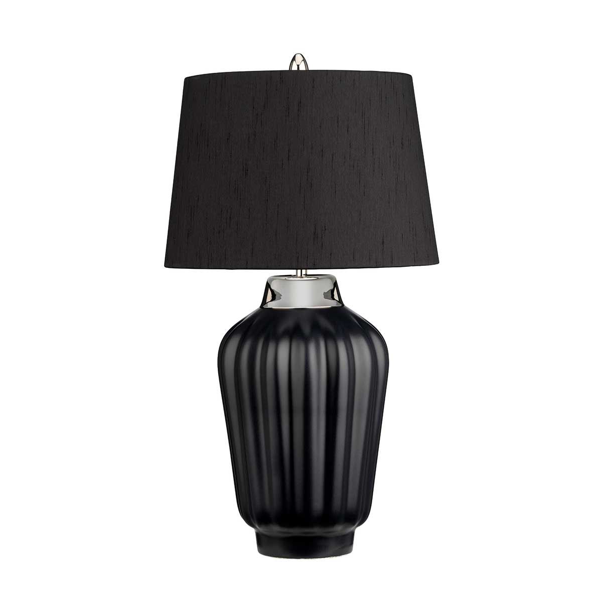 Quintiesse Bexley Single Table Lamp - Black & Polished Nickel