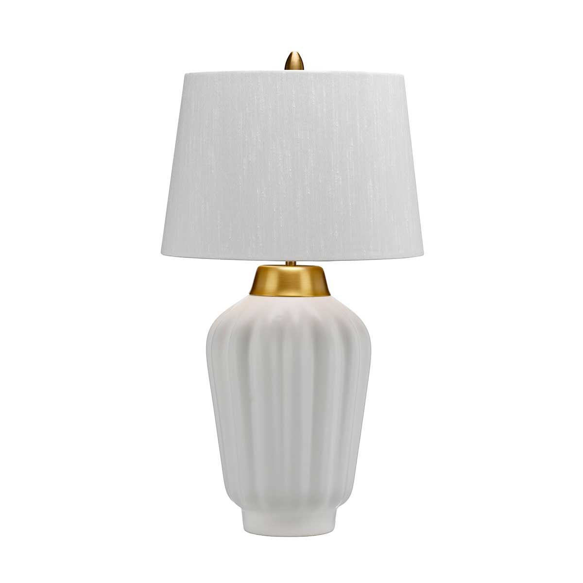 Quintiesse Bexley Single Table Lamp - White & Brushed Brass
