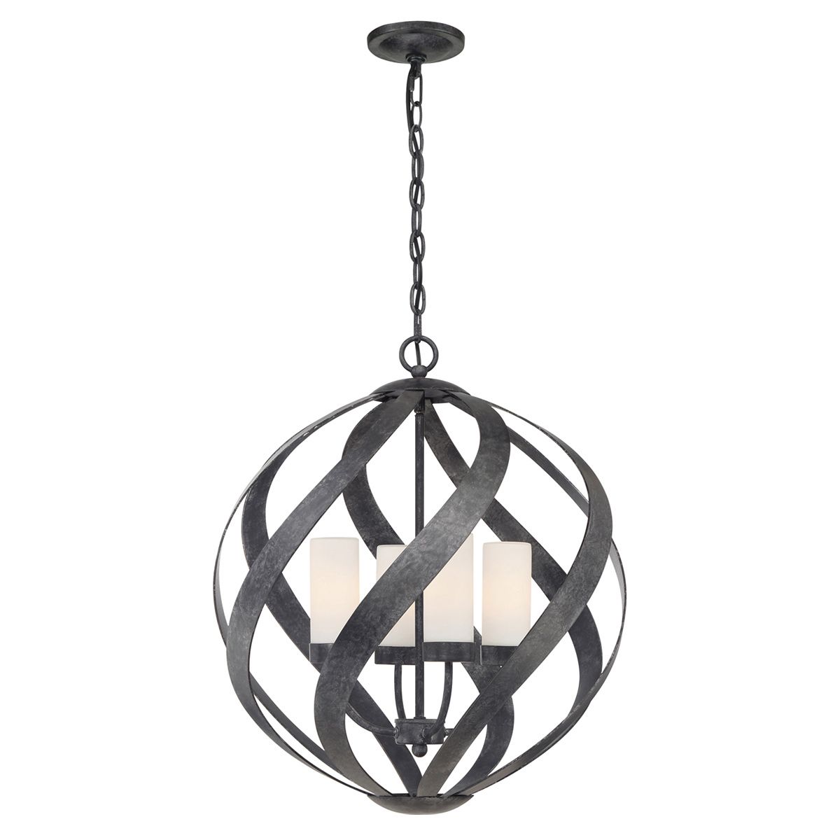 Quintiesse Blacksmith 4 Light Outdoor Chandelier - Old Black