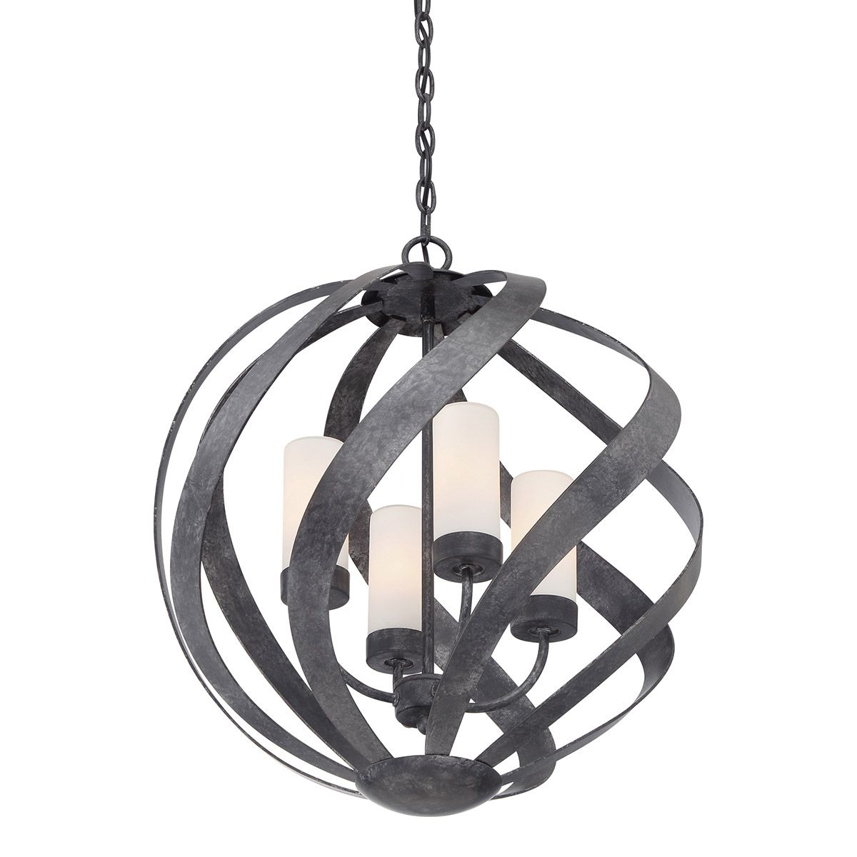 Quintiesse Blacksmith 4 Light Outdoor Chandelier - Old Black
