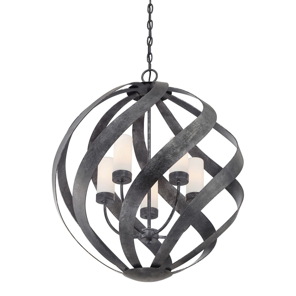 Quintiesse Blacksmith 5 Light Outdoor Chandelier - Old Black