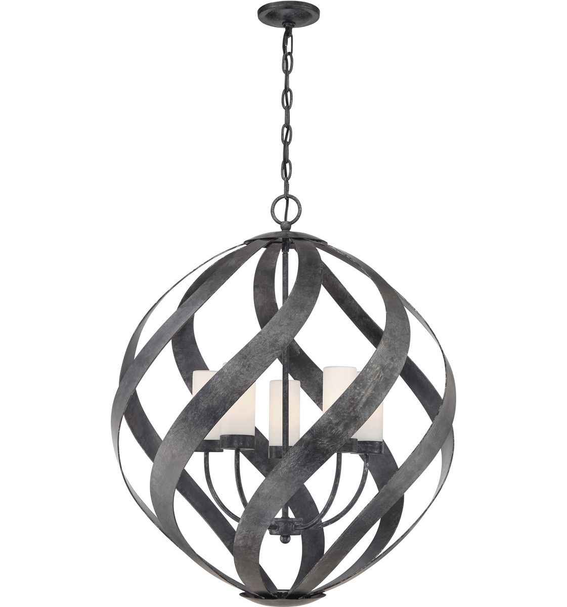 Quintiesse Blacksmith 5 Light Outdoor Chandelier - Old Black