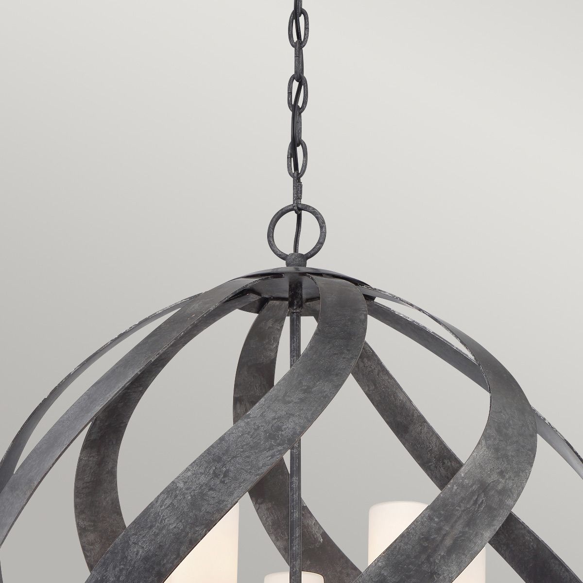 Quintiesse Blacksmith 5 Light Outdoor Chandelier - Old Black