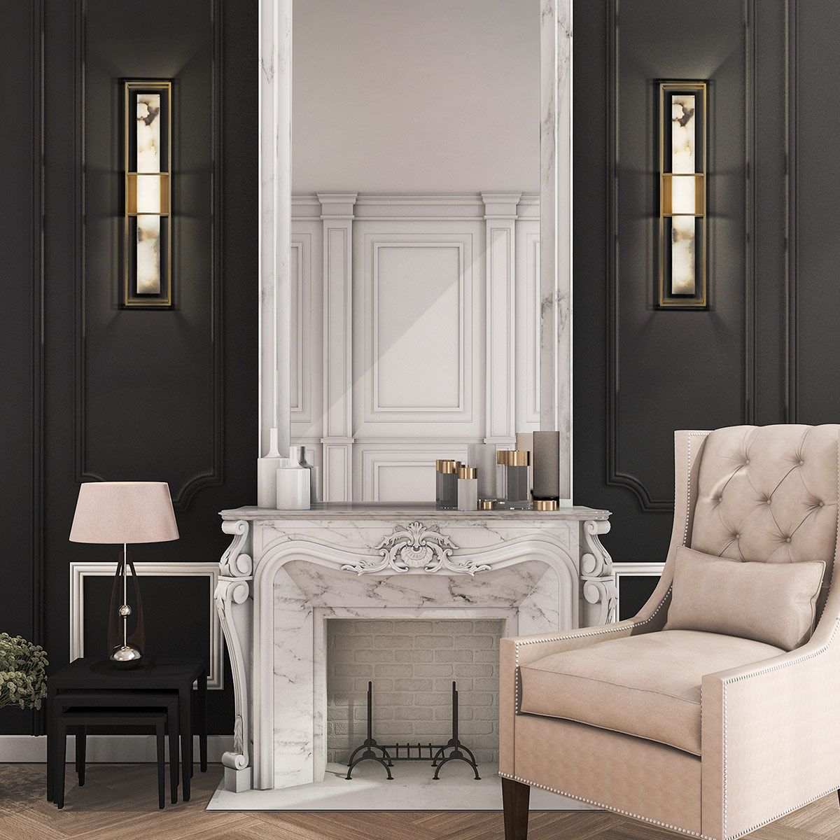 Quintiesse Blakley 1 Light Wall Light Large - Matte Gold