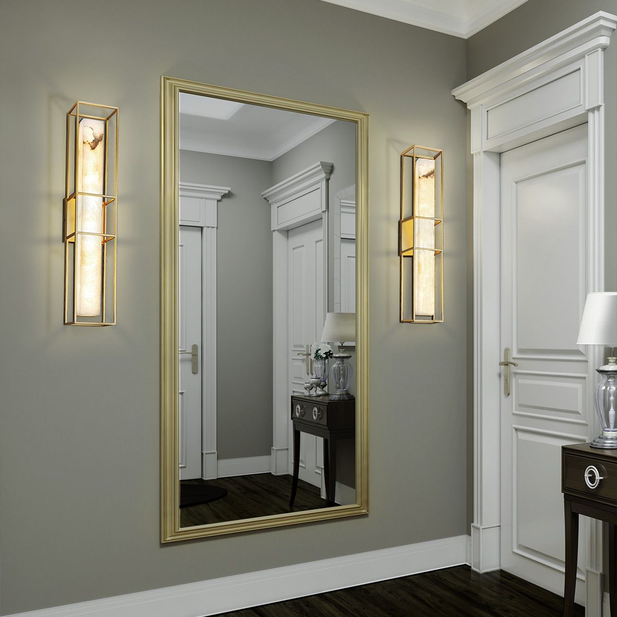 Quintiesse Blakley 1 Light Wall Light Large - Matte Gold