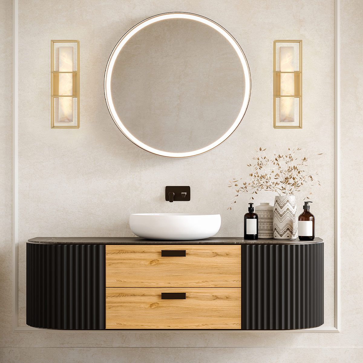 Quintiesse Blakley 1 Light Wall Light Medium - Matte Gold