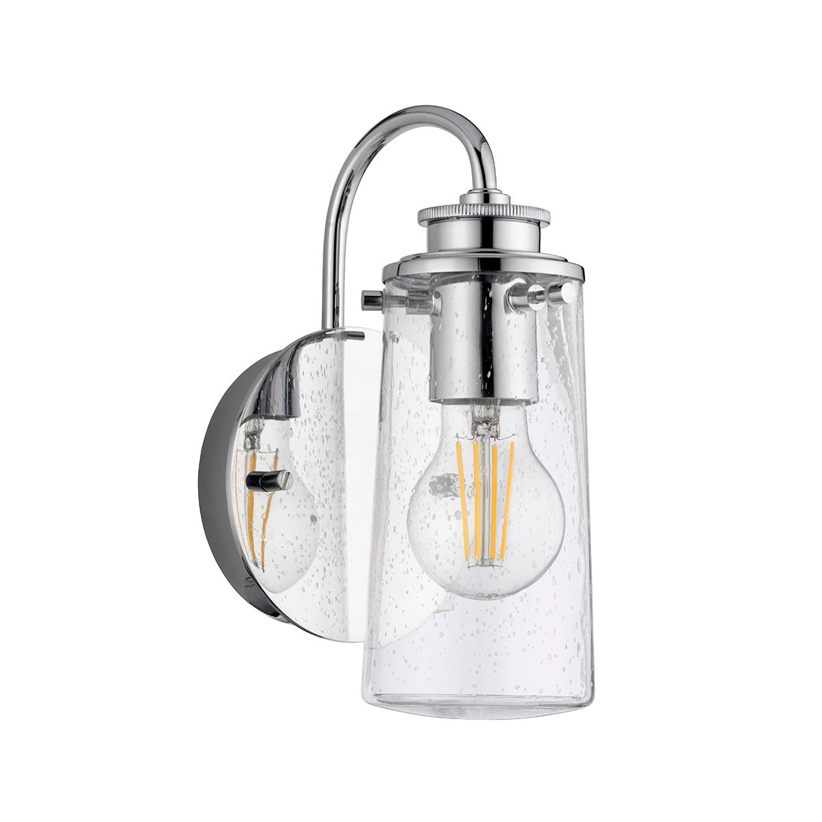Quintiesse Braelyn Single Bathroom Wall Light - Polished Chrome