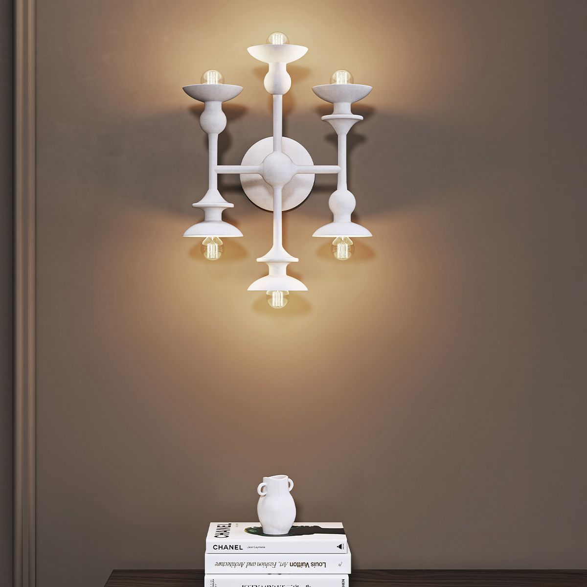 Quintiesse Cadence 6 Light Wall Light - Antique White