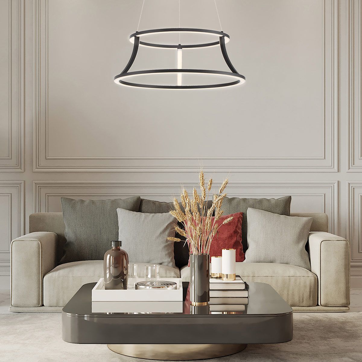 Quintiesse Cadoux Pendant Chandelier - Matte Black