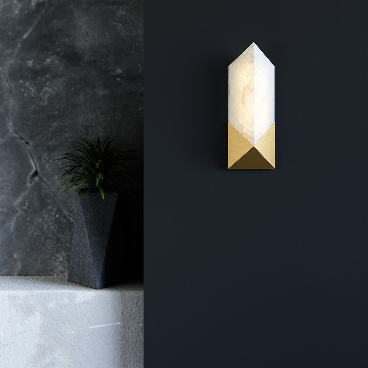 Quintiesse Caesar Small LED Wall Light - Vintage Brass