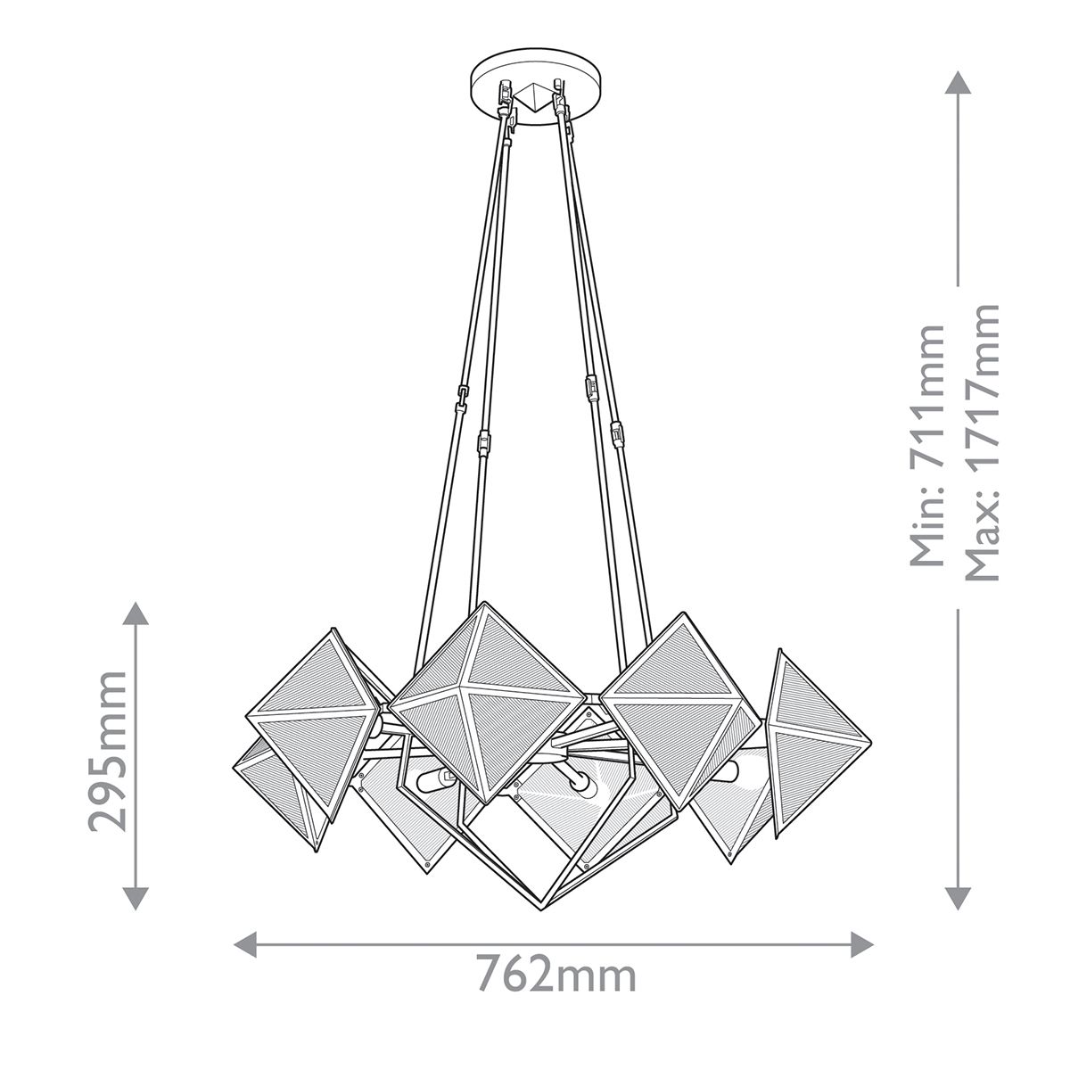 Quintiesse Cairo 8 Light Chandelier - Urban Bronze
