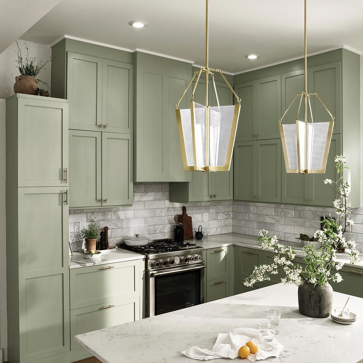 Quintiesse Calters Medium LED Pendant - Champagne Gold