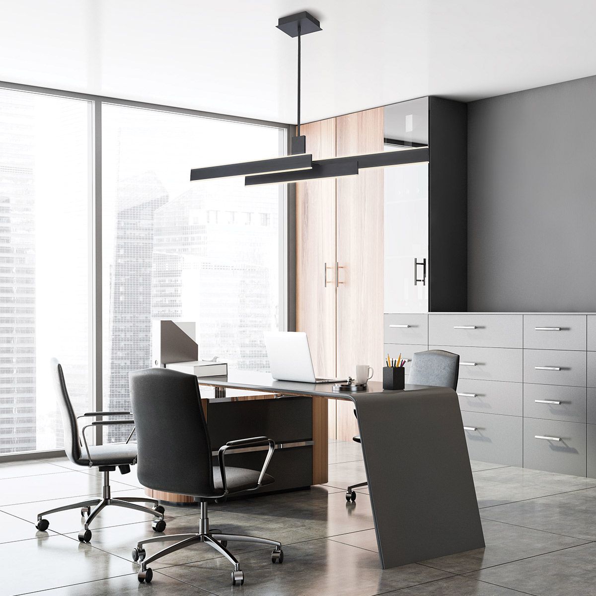 Quintiesse Cameno Linear Pendant - Matte Black