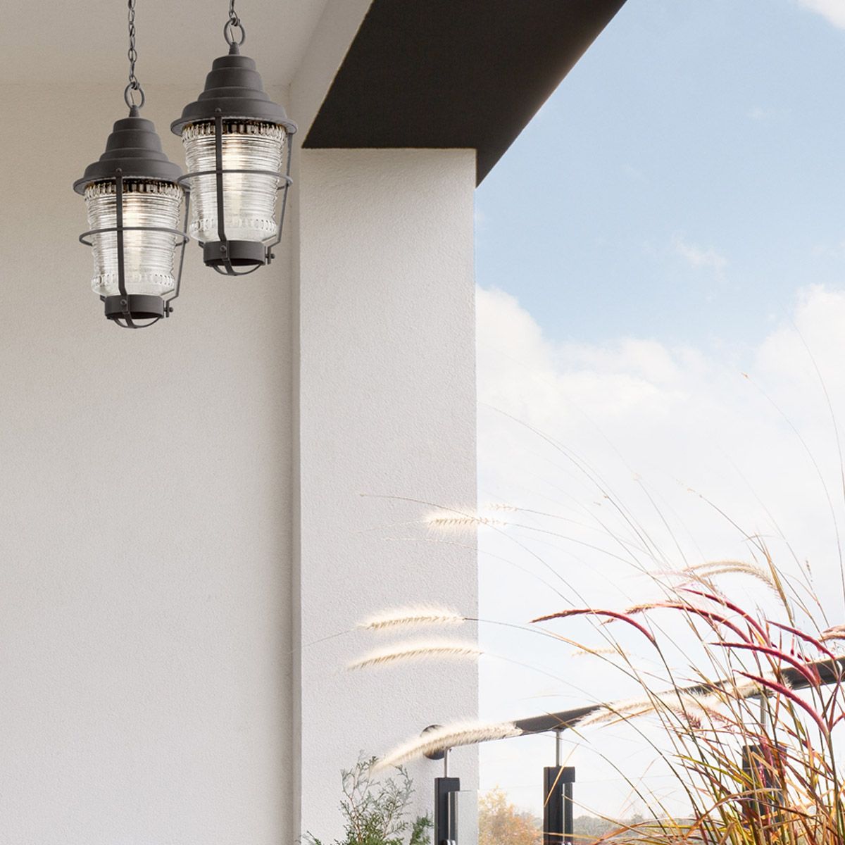 Quintiesse Chance Harbor Single Chain Lantern - Weathered Zinc