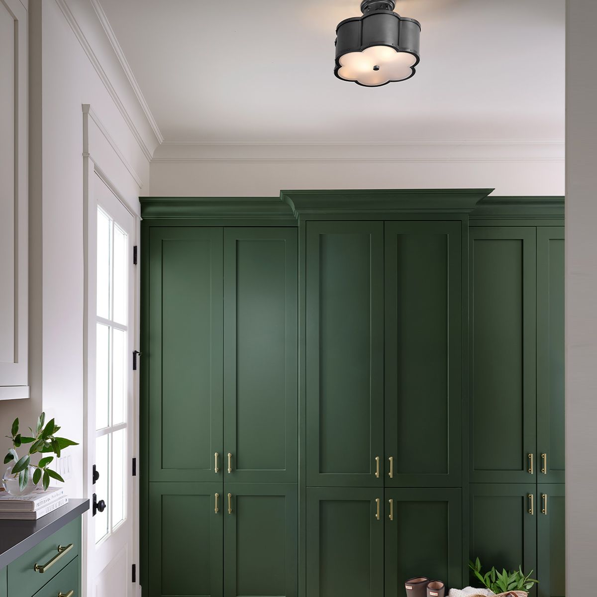 Quintiesse Chance 2 Light Semi-Flush Fitting - Blackened Brass
