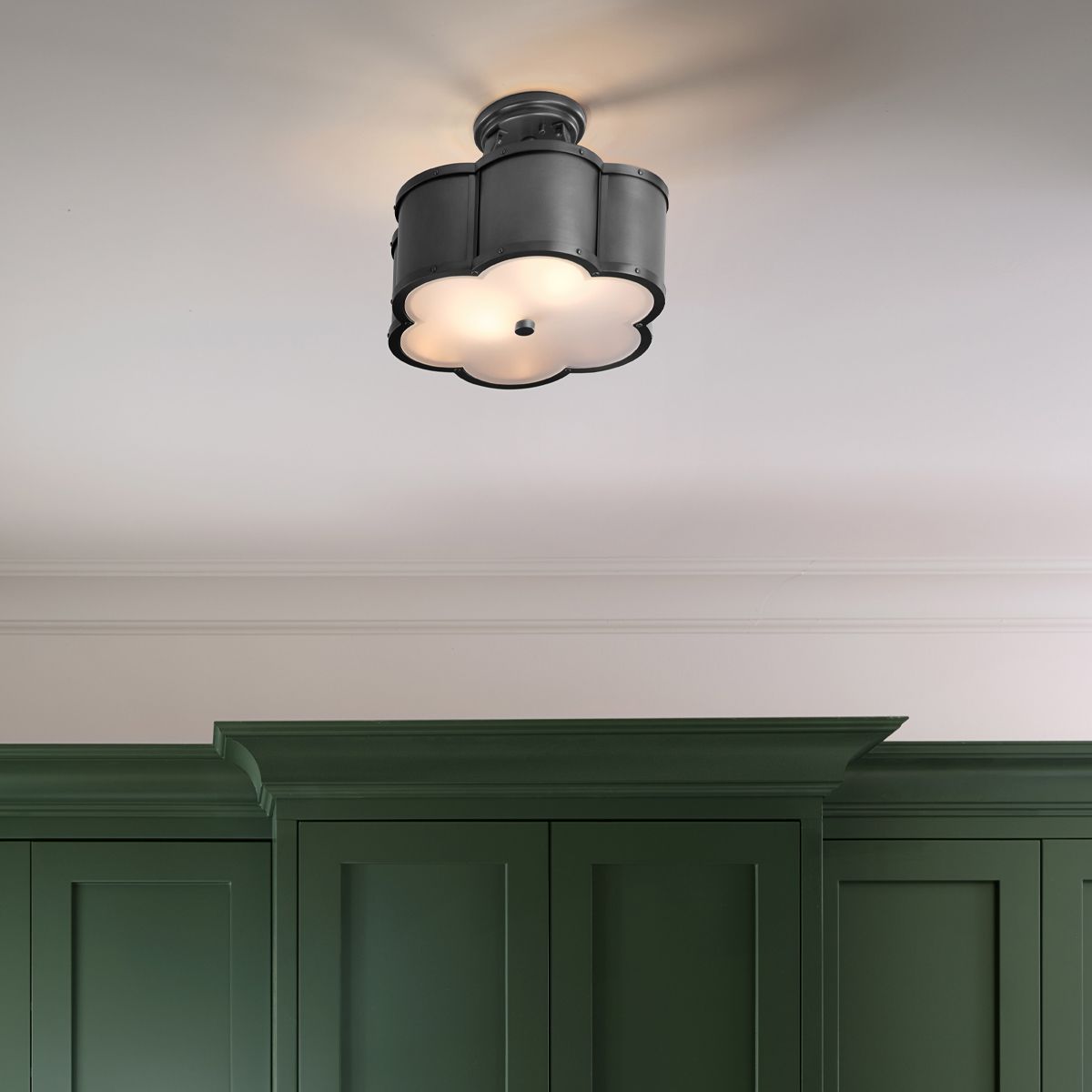 Quintiesse Chance 2 Light Semi-Flush Fitting - Blackened Brass