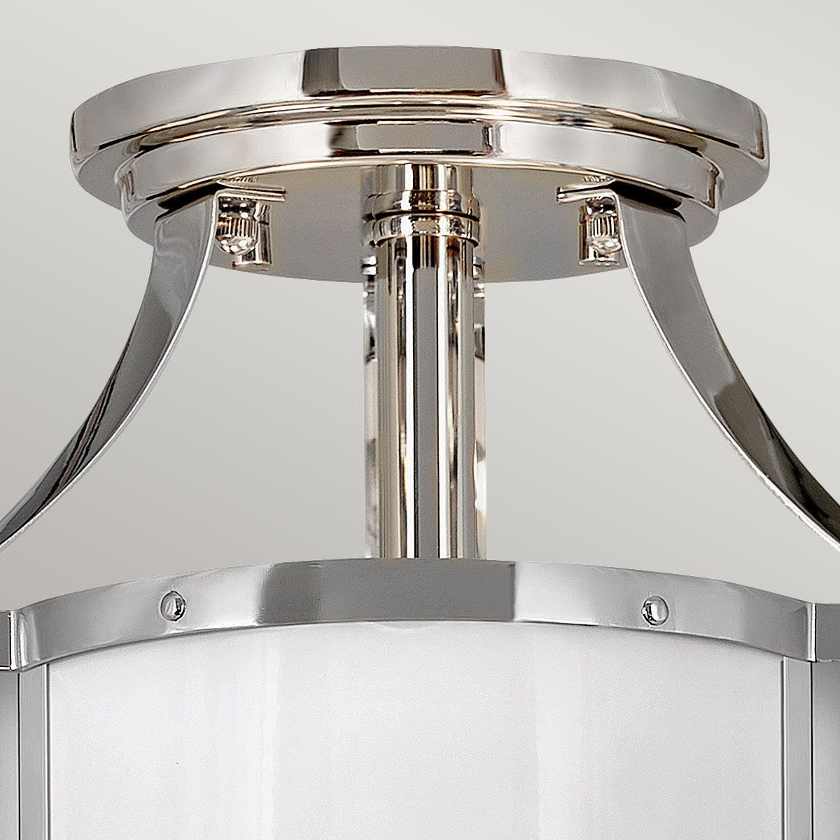 Quintiesse Chance 2 Light Semi-Flush Fitting - Polished Nickel & Polished White