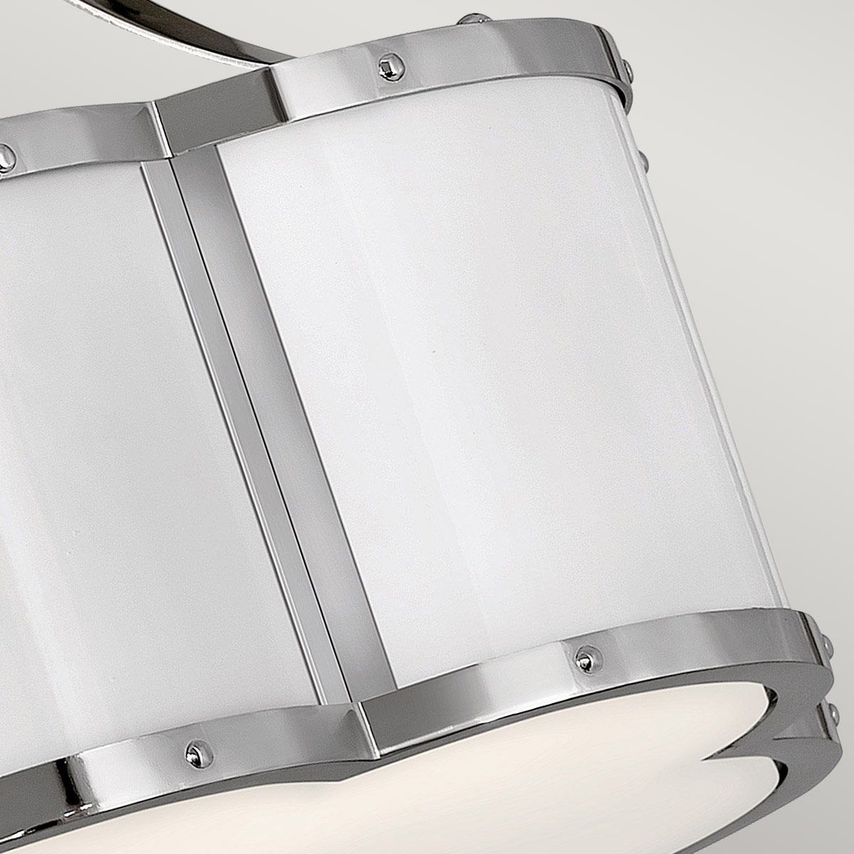 Quintiesse Chance 2 Light Semi-Flush Fitting - Polished Nickel & Polished White