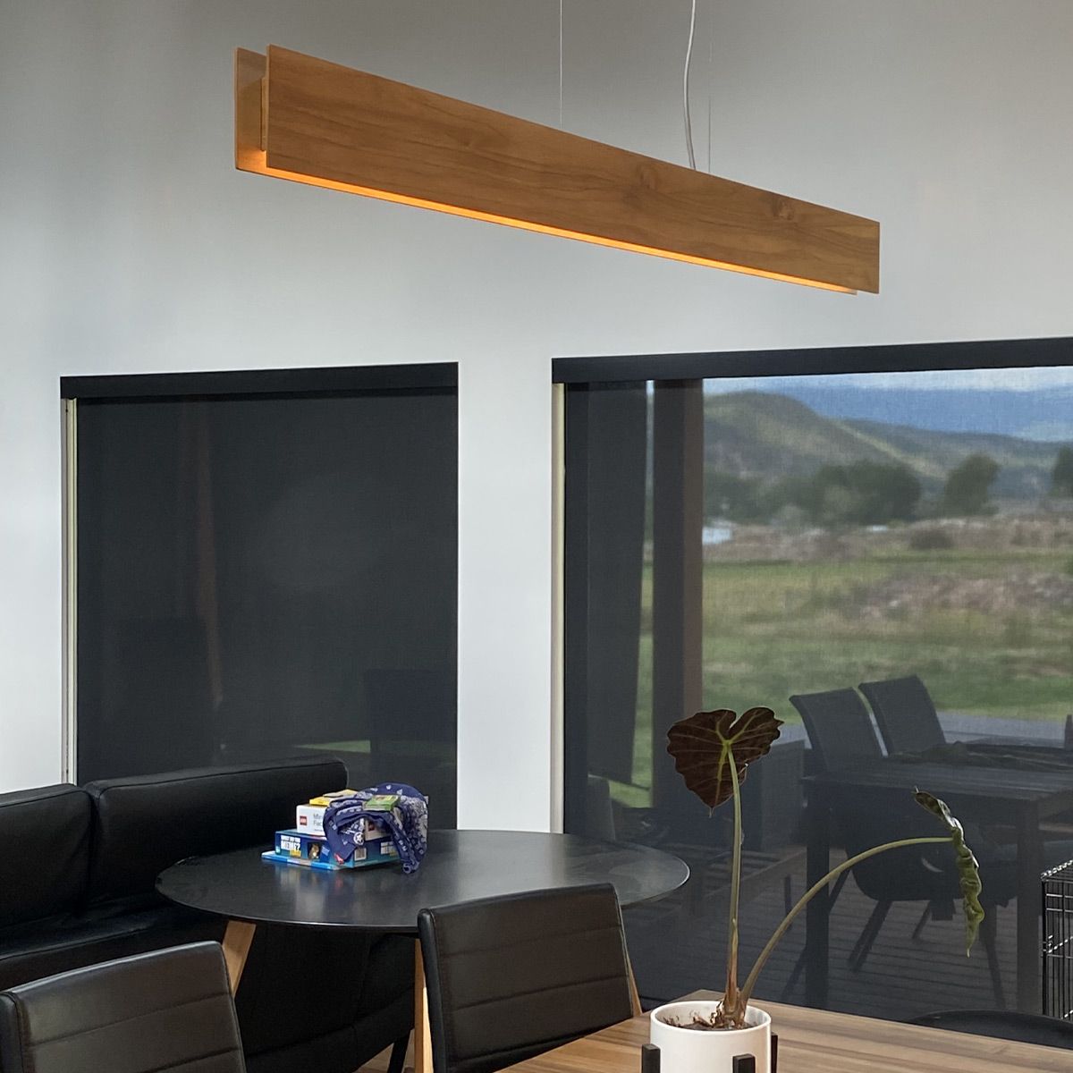 Quintiesse Clean LED Pendant - Teak Veneer