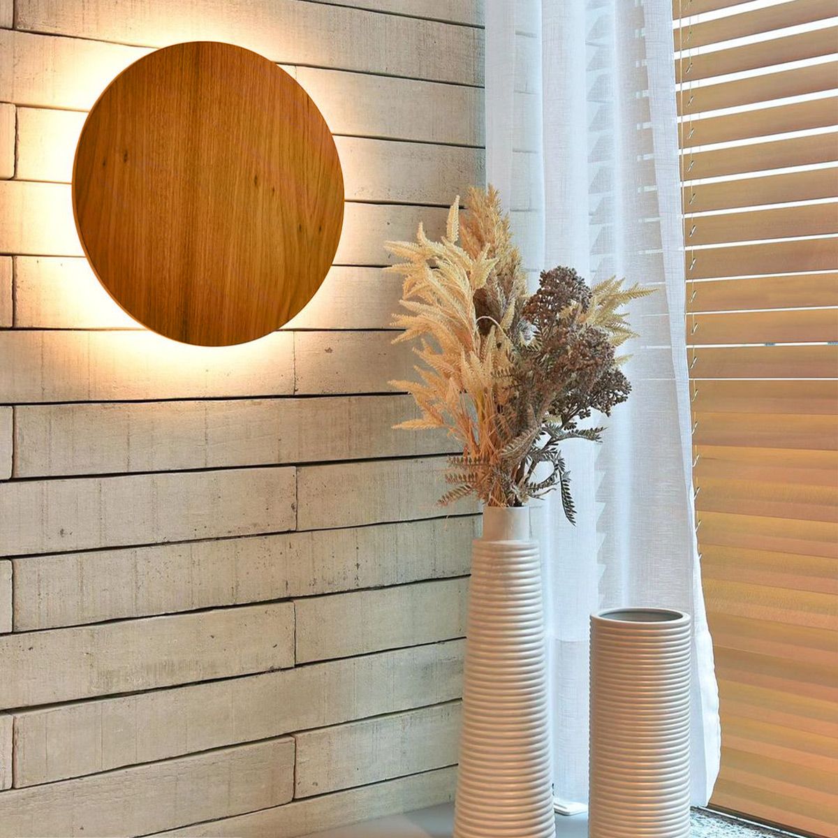 Quintiesse Clean LED Wall Light - Teak Veneer
