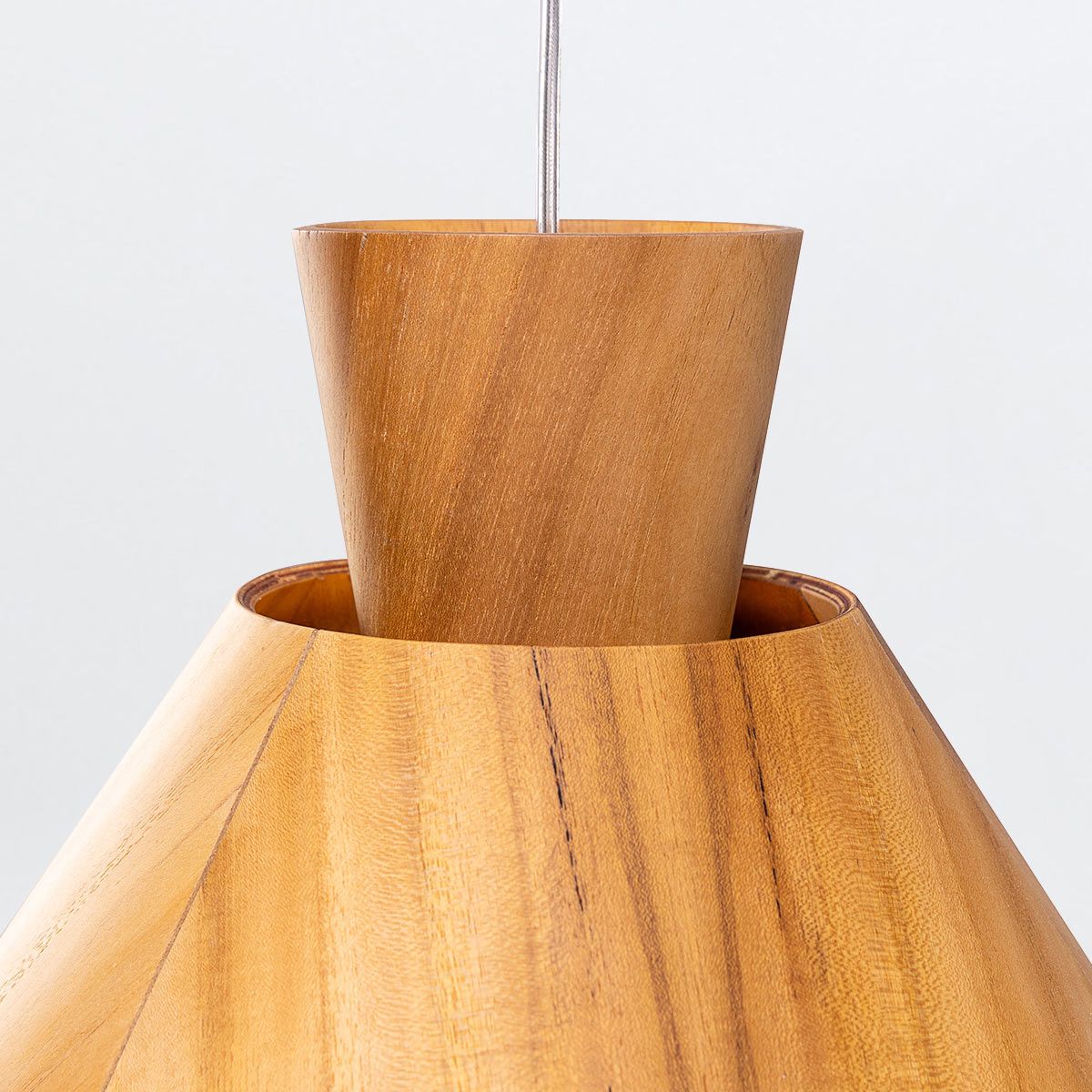 Quintiesse Conical Pendant Light - Teak Veneer