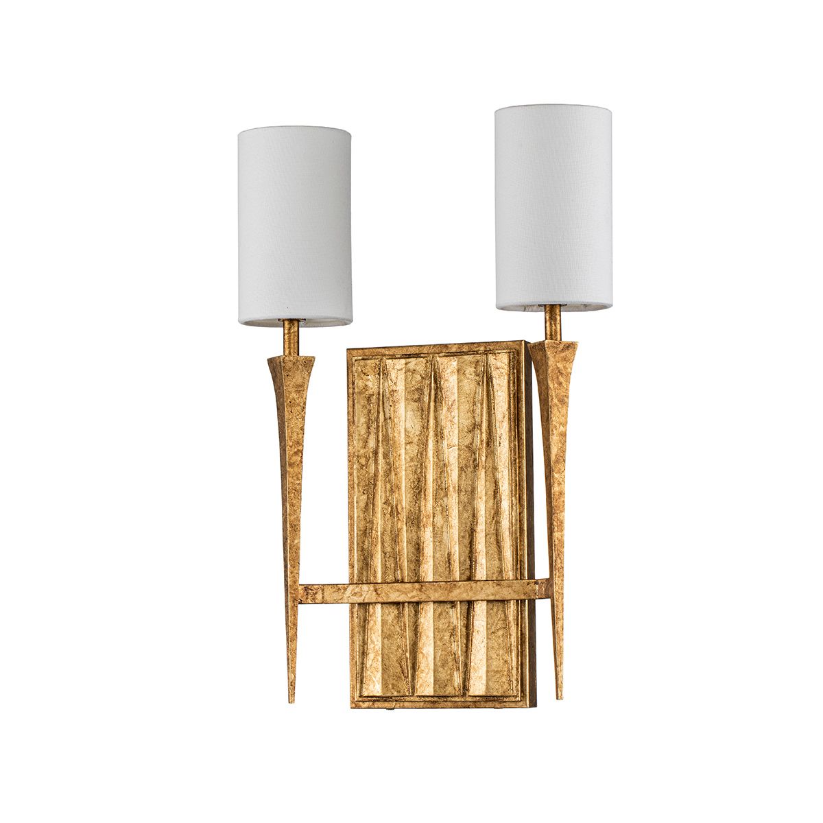 Quintiesse Crest 2 Light Wall Light - Gold Leaf