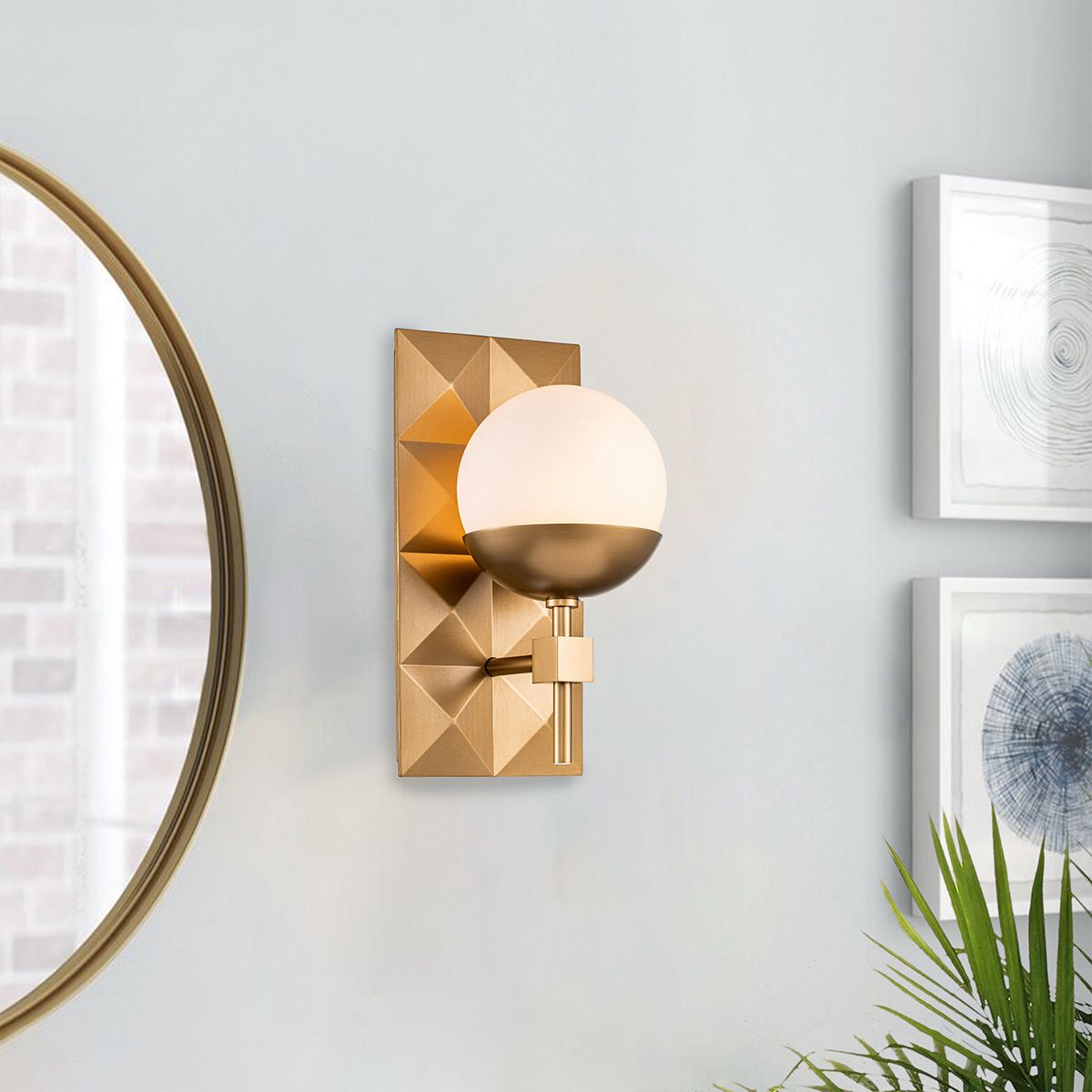 Quintiesse Deco 1 Light Wall Light - Lacquered Gold