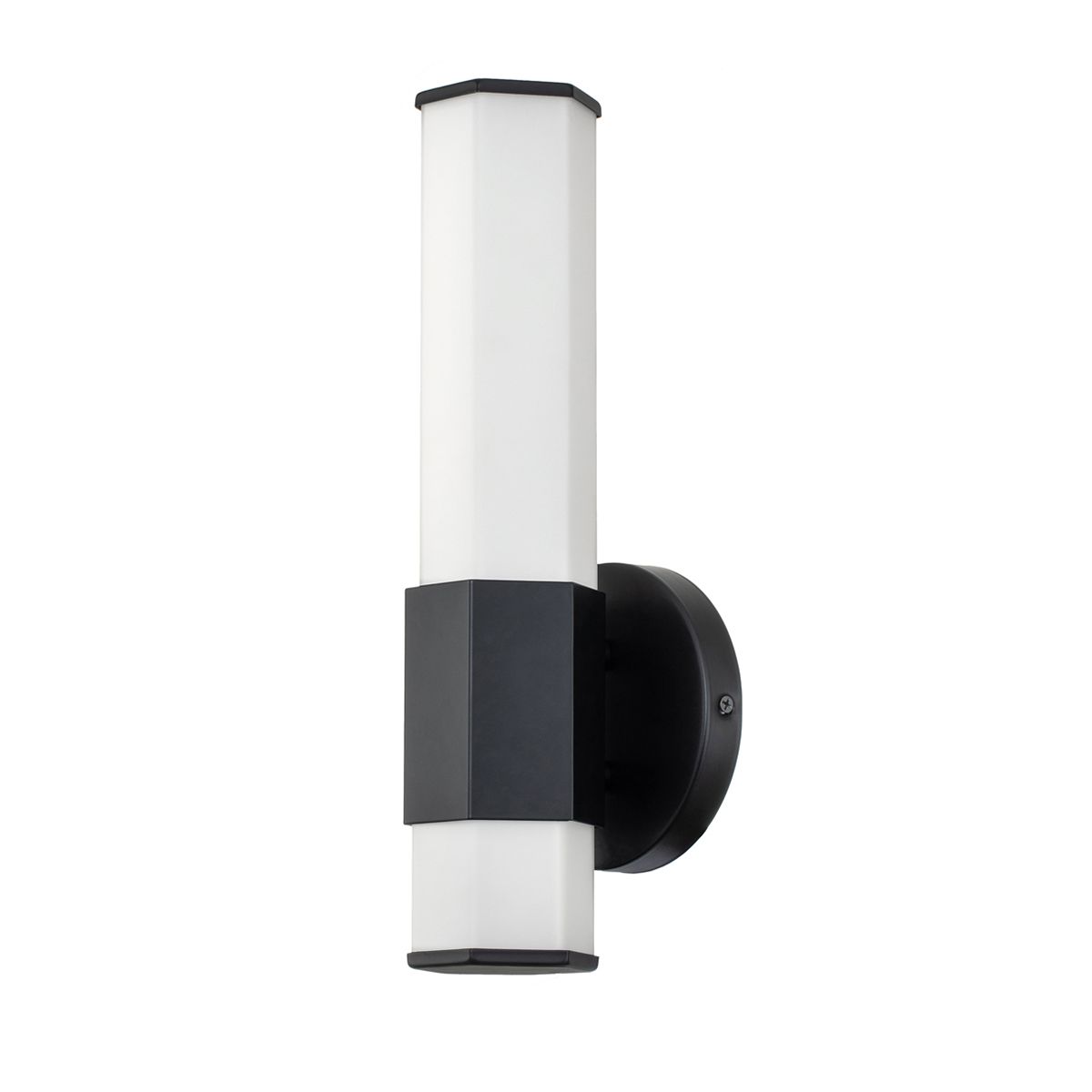 Quintiesse Facet Single LED Bathroom Wall Light - Matt Black