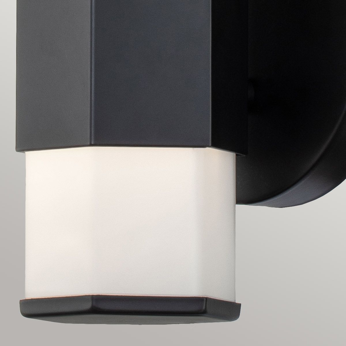 Quintiesse Facet Single LED Bathroom Wall Light - Matt Black
