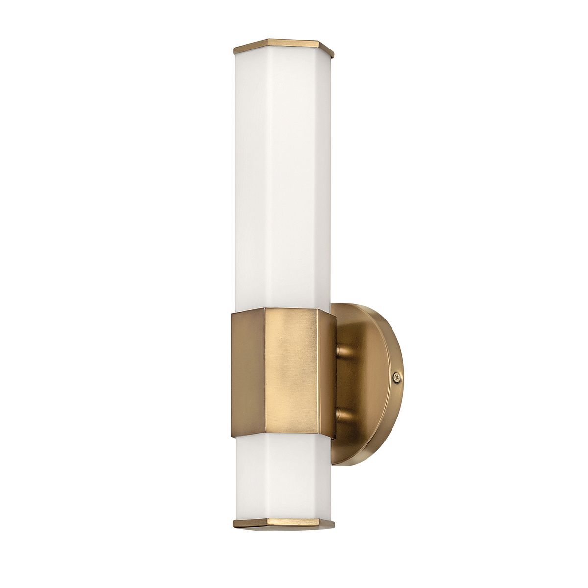 Quintiesse Facet Single LED Bathroom Wall Light - Heritage Brass