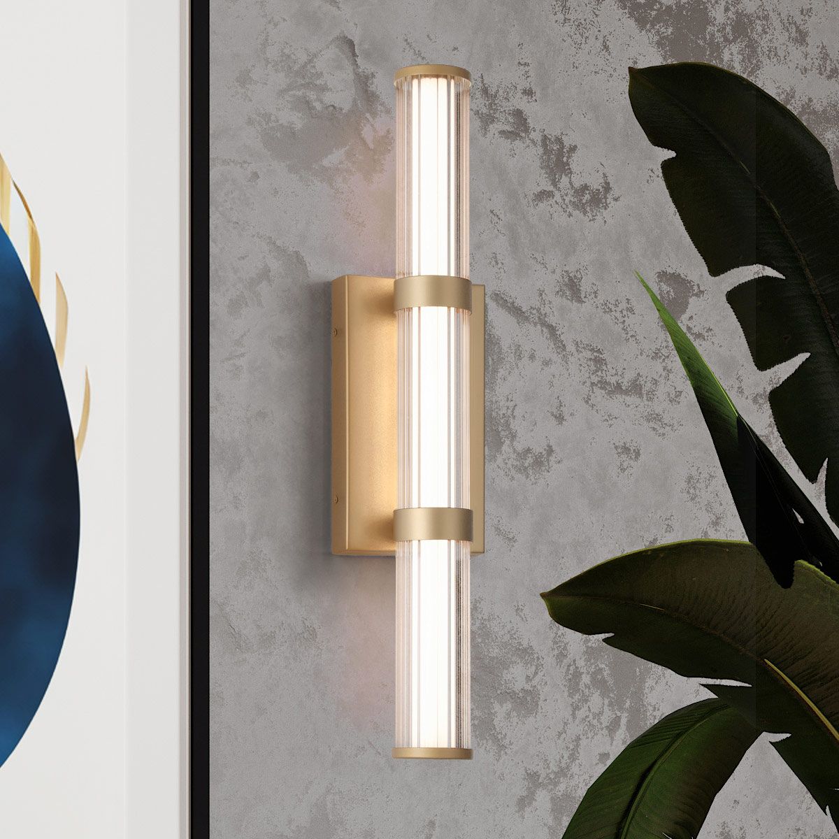 Quintiesse Fayton Medium LED Wall Light - Matte Gold