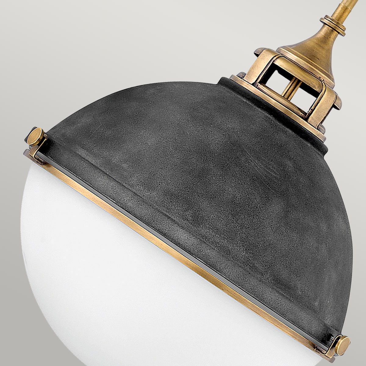 Quintiesse Fletcher 3 Light Pendant - Aged Zinc with Heritage Brass