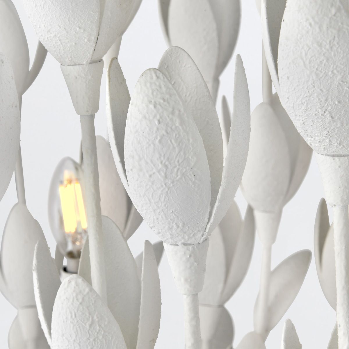 Quintiesse Flora 10 Light Linear Chandelier - Textured Plaster