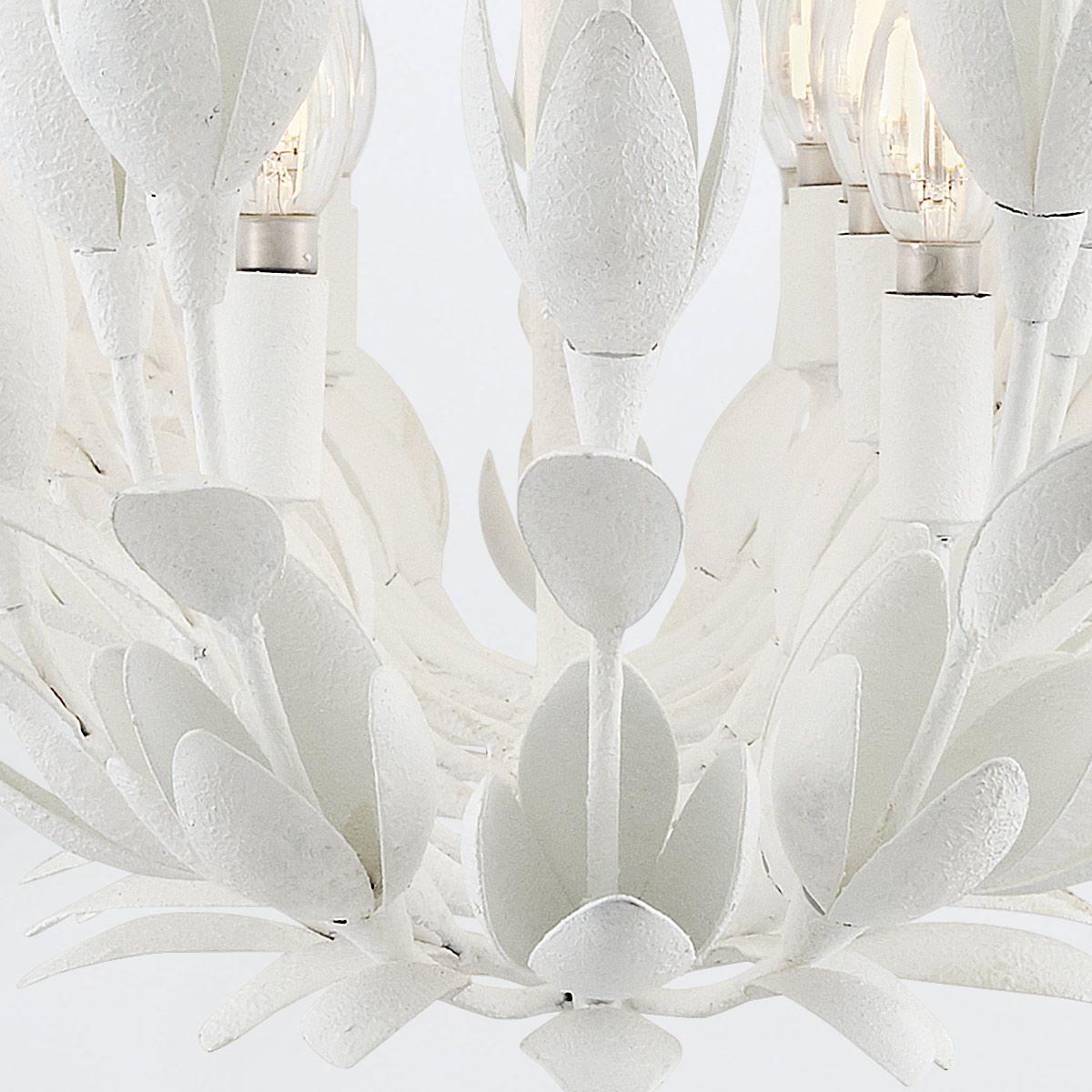 Quintiesse Flora 10 Light Linear Chandelier - Textured Plaster