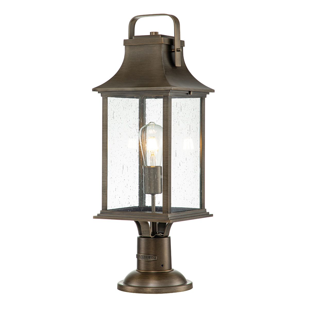Quintiesse Grant Single Large Pedestal Lantern - Burnished Bronze