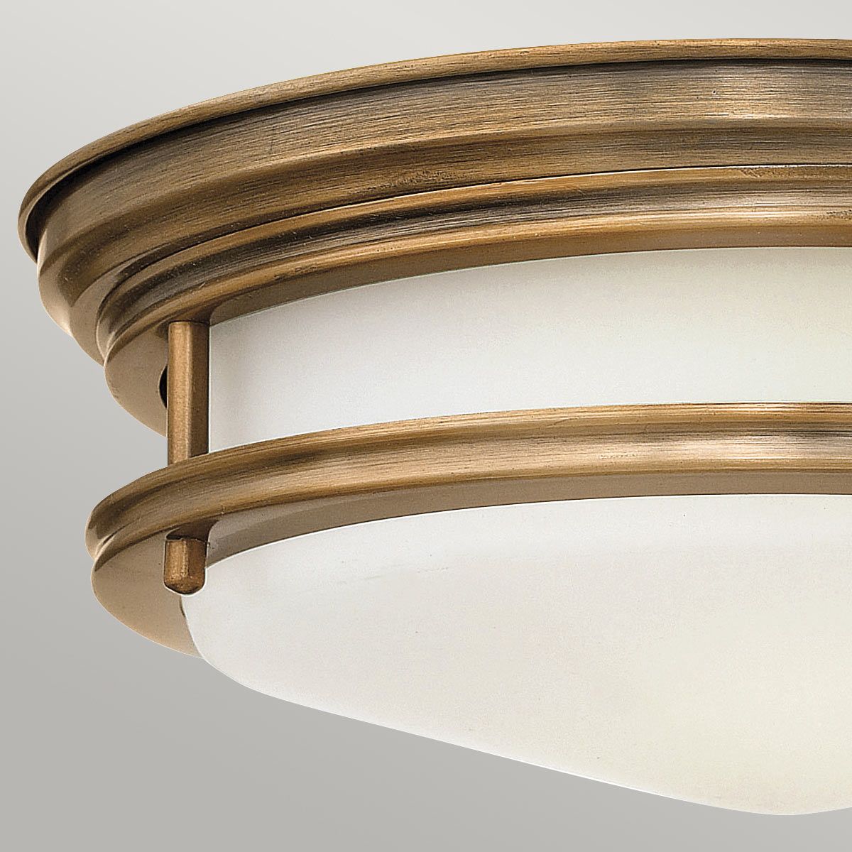 Quintiesse Hadrian 2 Light Bathroom Flush Fitting - Opal Glass - Brushed Bronze